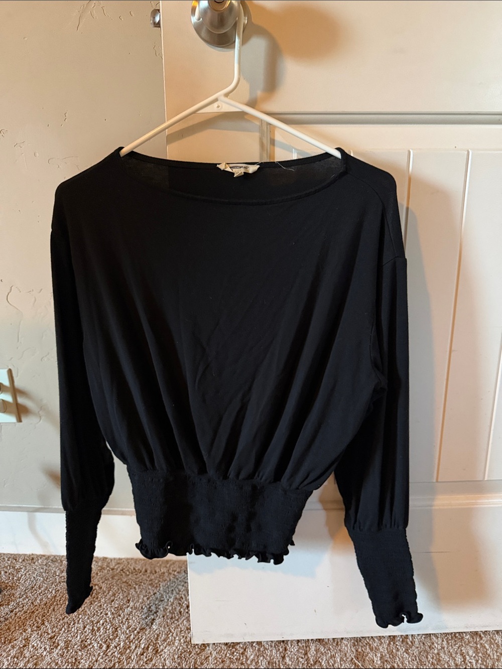 Madewell Long-Sleeve Smocked Waist Top
